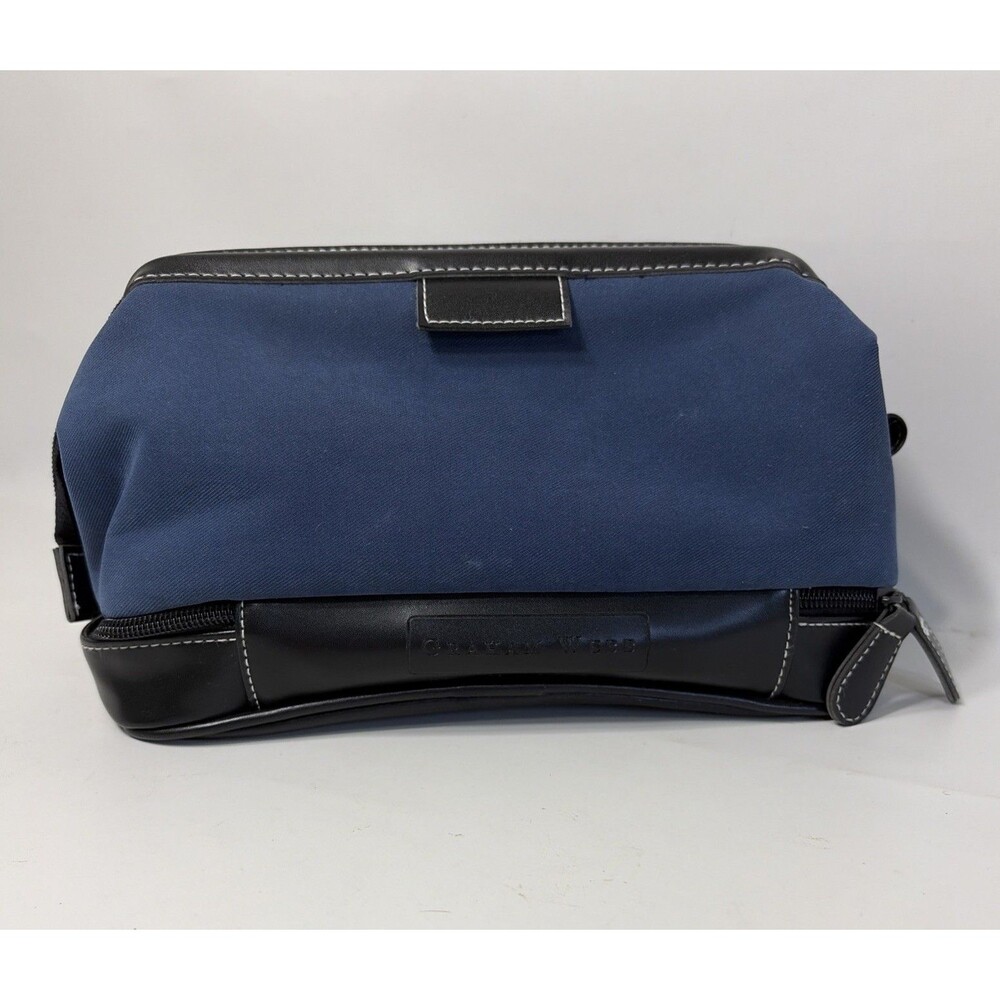 RARE Vintage Graham Webb Promotional Toiletry/Cosmetic Bag  Blue/Black EUC